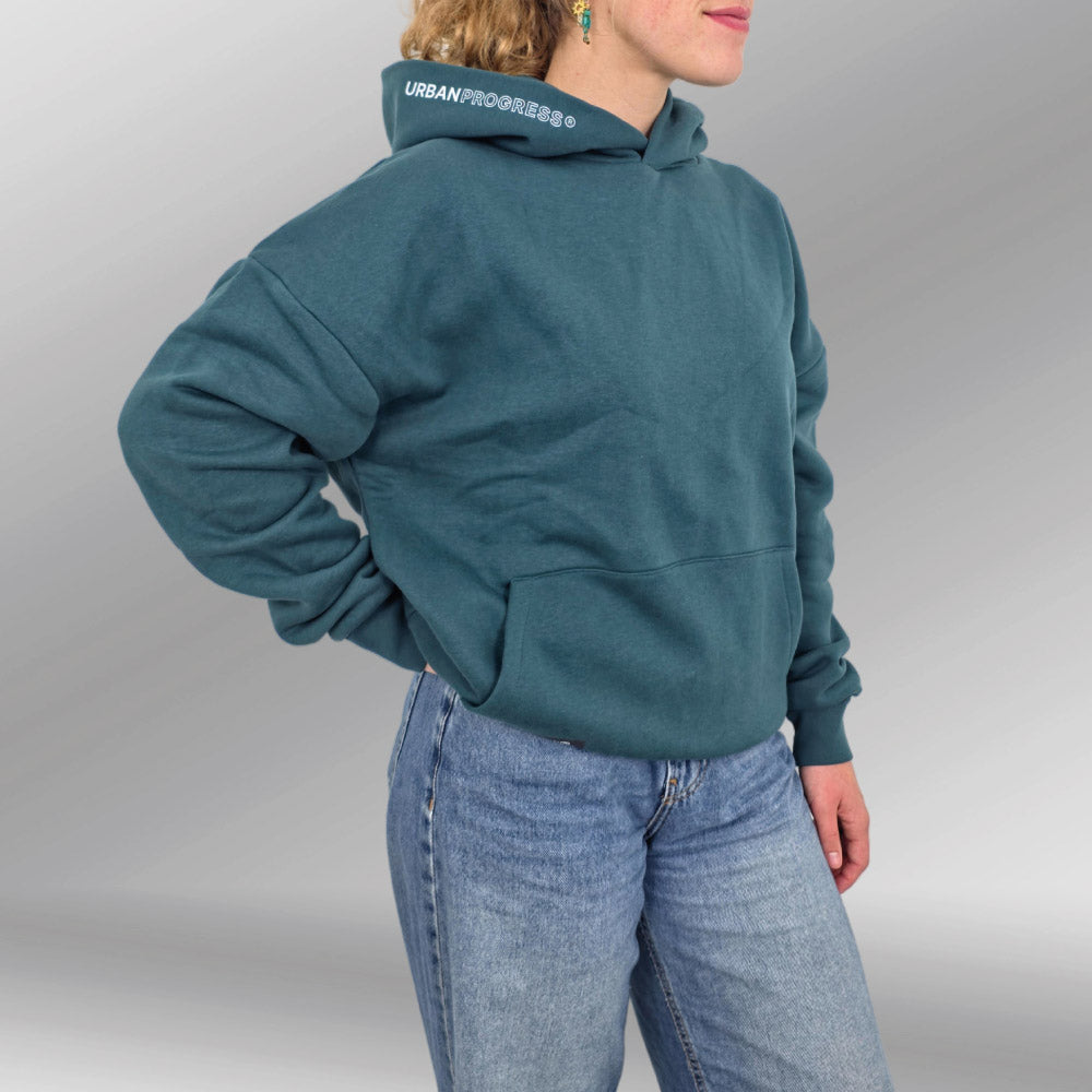 Oversized Hoodie Kairo Dames model turqoise side right