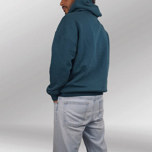 Oversized Hoodie Kairo turquoise back left model