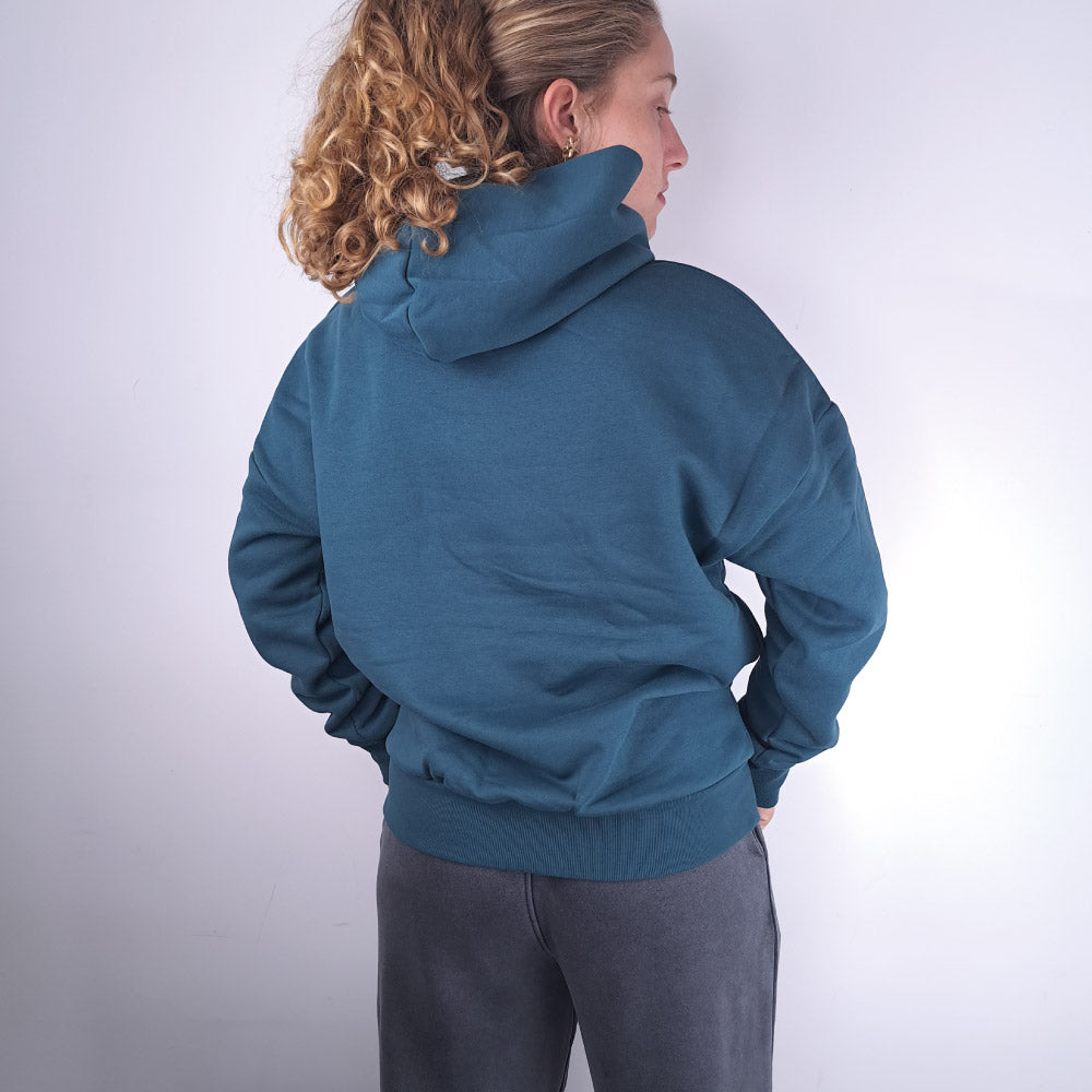 Oversized Hoodie Oku Dames back model Amalfi Teal