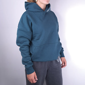 Oversized Hoodie Oku Dames side right model Amalfi Teal