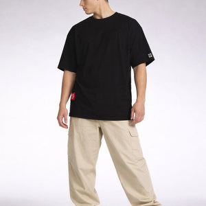 Oversized Recycled Tee KABUKI model black front full body
