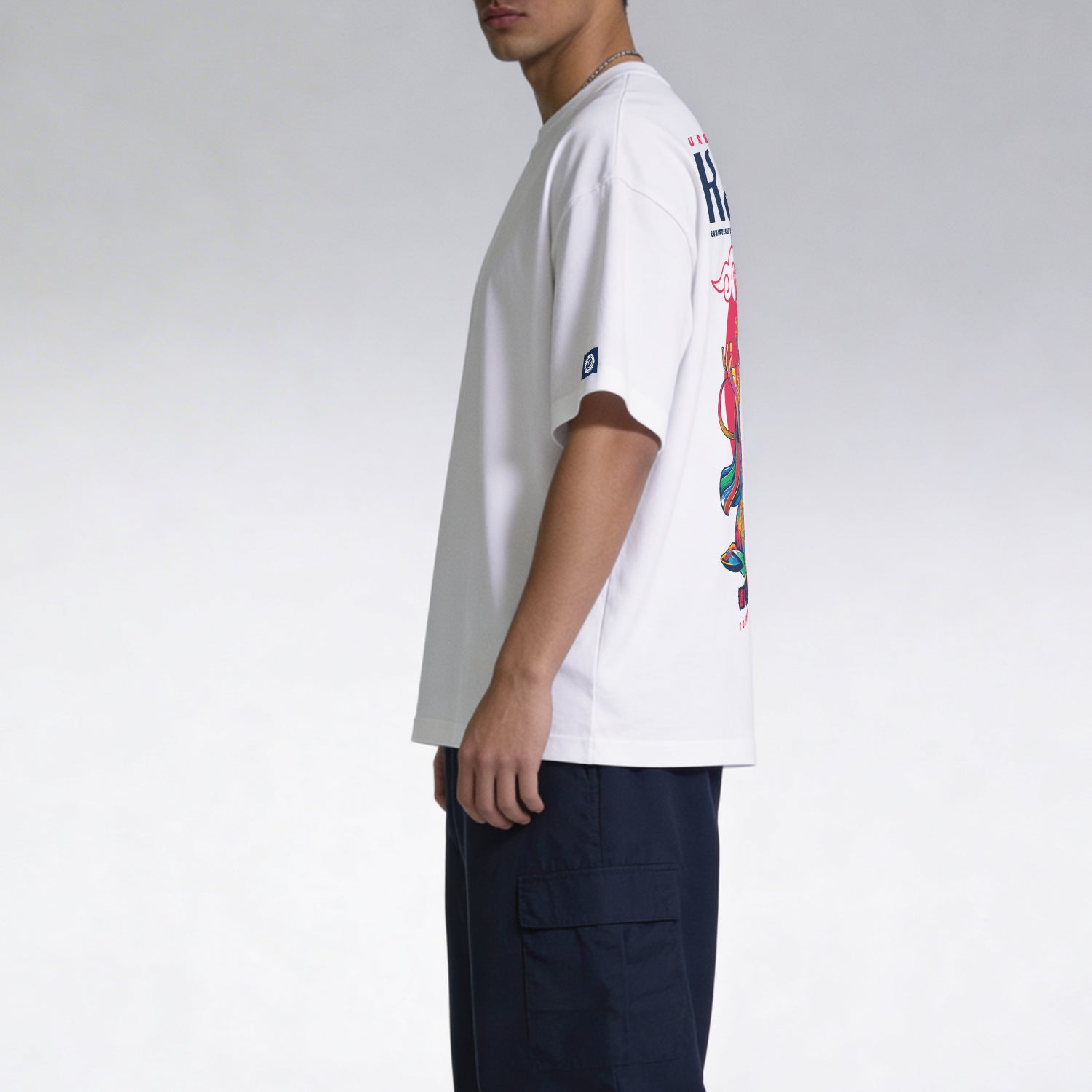 Oversized Recycled Tee KABUKI model wit side