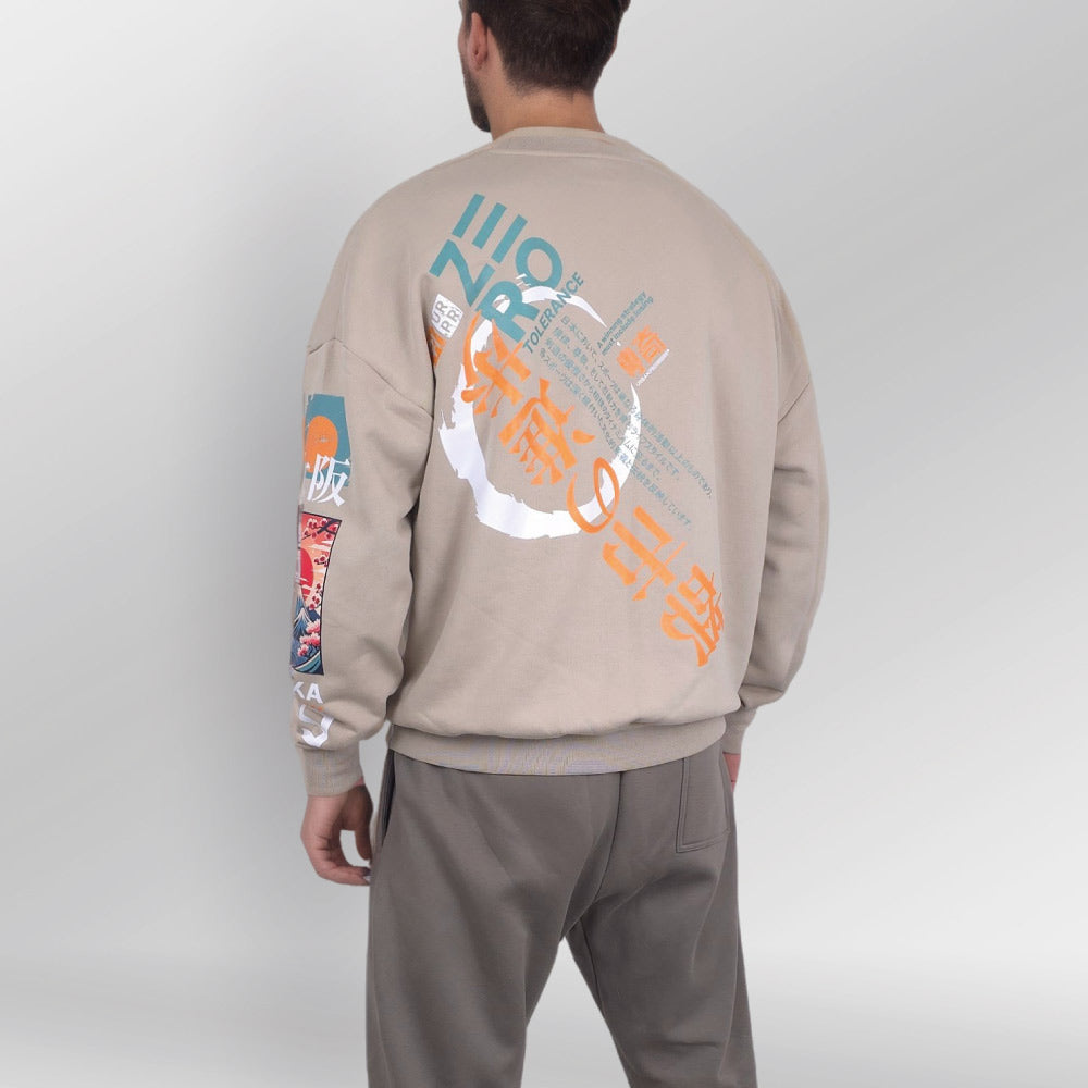 Oversized Sweater Zero Tolerance Model beige back