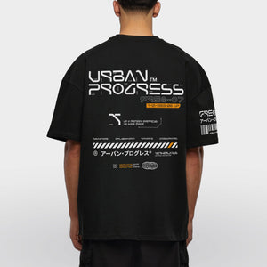 Oversized T-shirt FREQ-O7 model zwart back