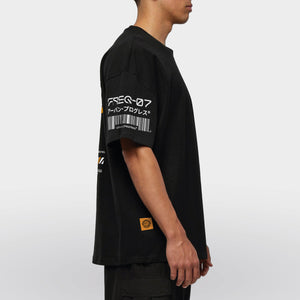 Oversized T-shirt FREQ-O7 model zwart side