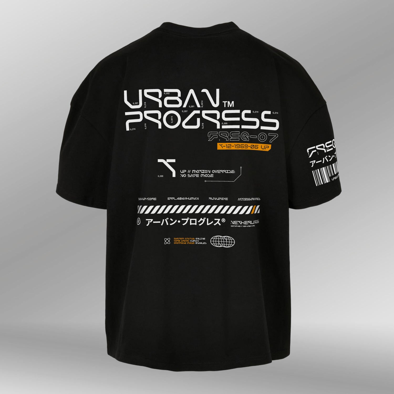 Oversized T-shirt FREQ-O7 zwart back