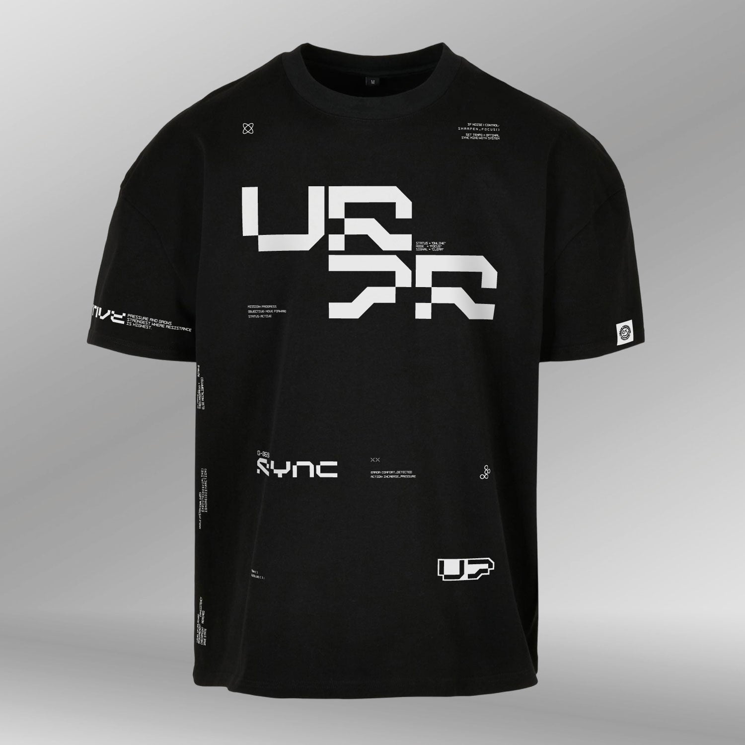 Oversized Tee SYNC zwart front