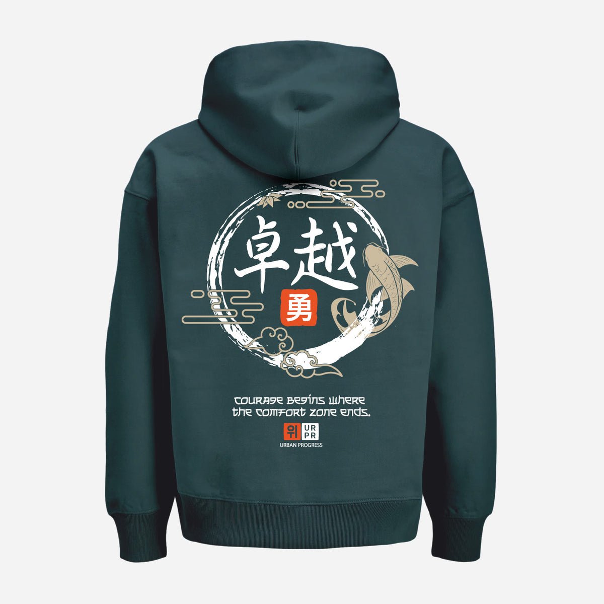 Oversized hoodie Urban Flux turquoise achter