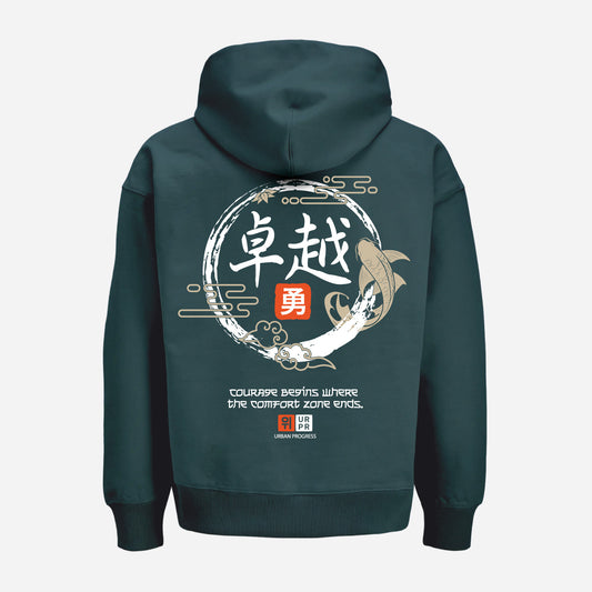 Oversized hoodie Urban Flux turquoise achter