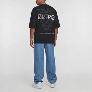 Oversized sleeve t-shirt AFTERHRS model zwart back compleet