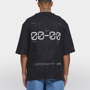 Oversized sleeve t-shirt EVOLUTION model zwart back