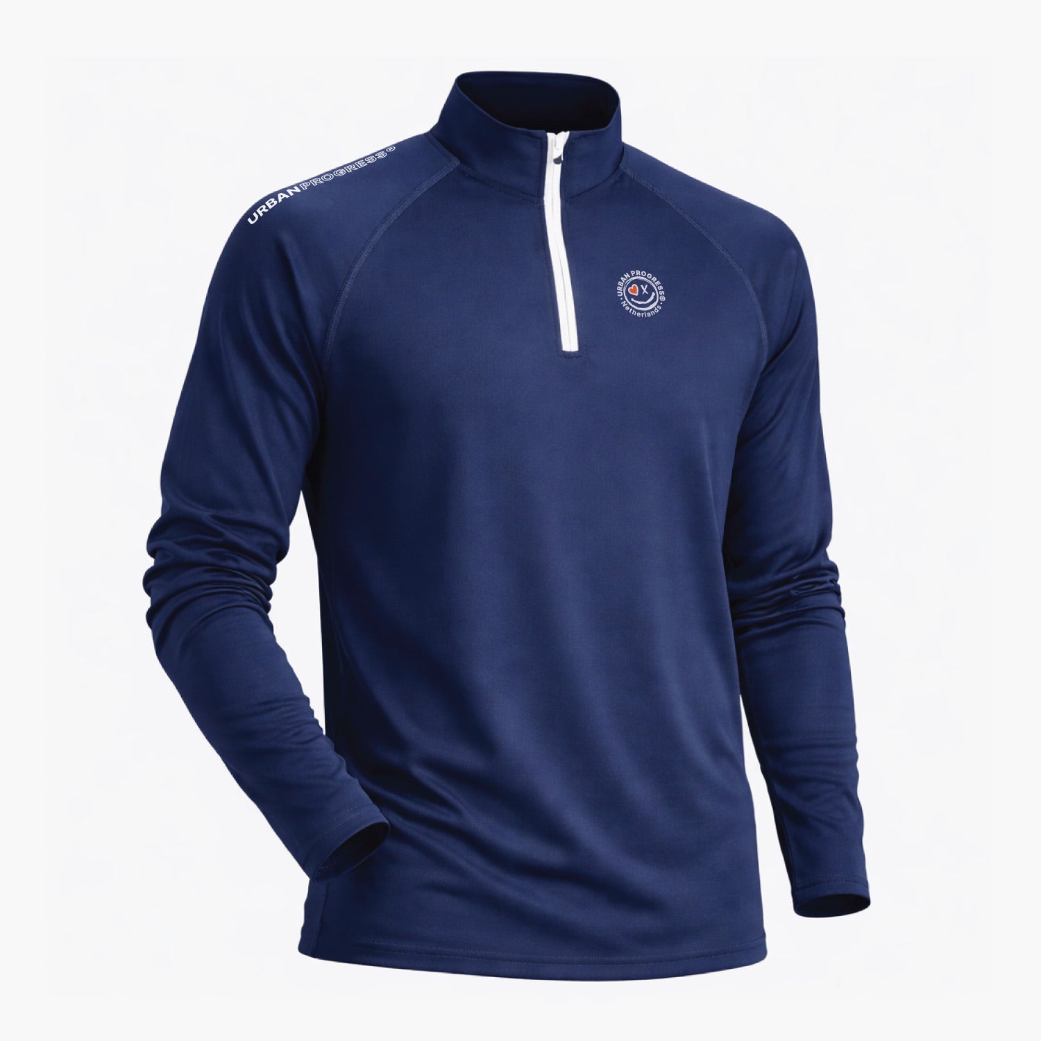 Performance Long Sleeve kwart rits blauw front