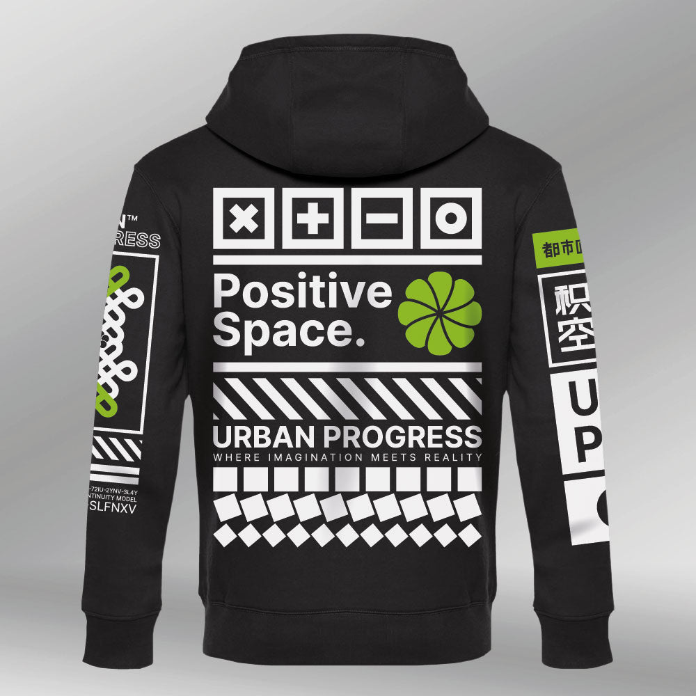 Royal Hoodie Positive Space zwart back