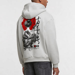 Samurai Geisha oversized hoodie met Japanse dragon backprint – Urban Progress