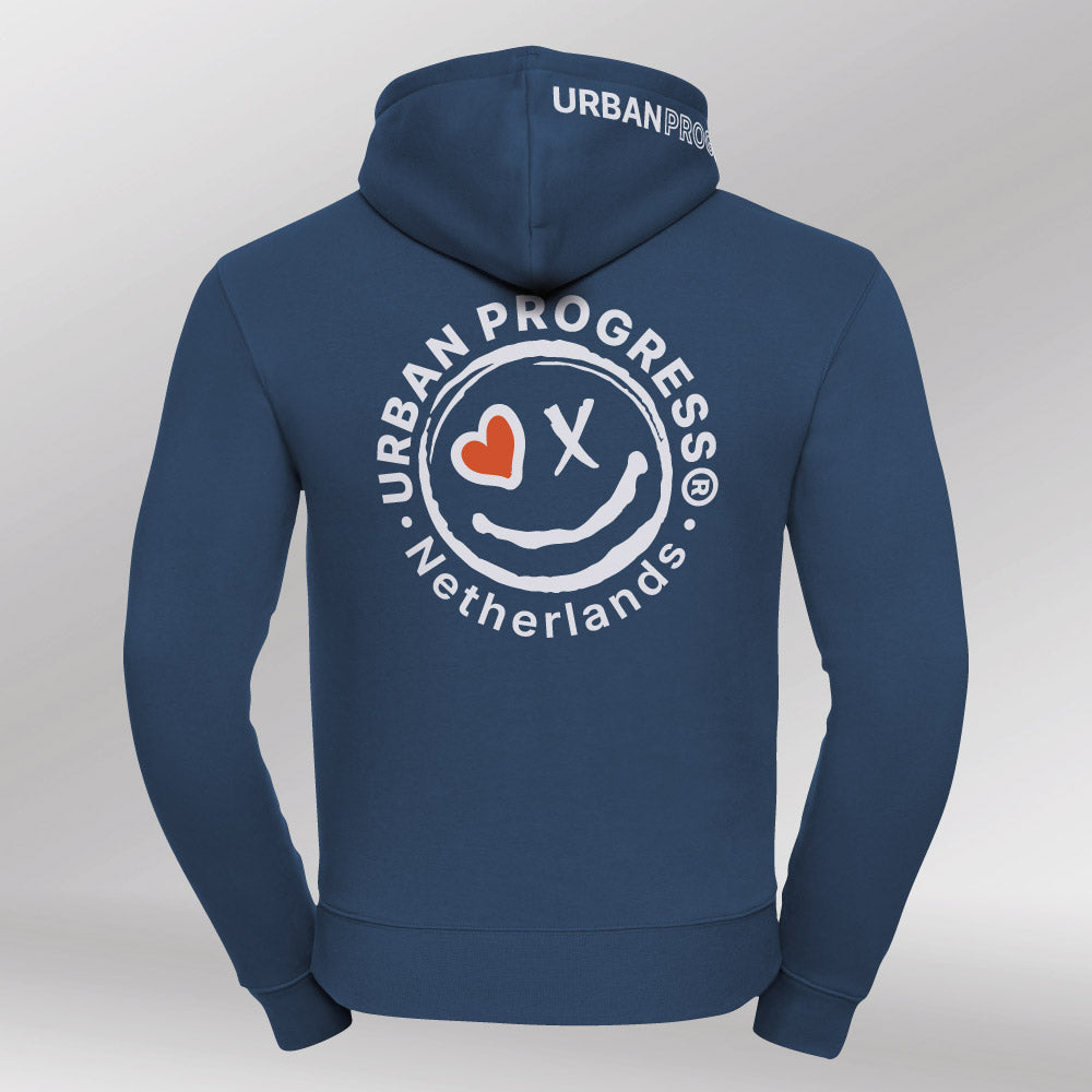 Signature Hoodie Heren indigo blauw back