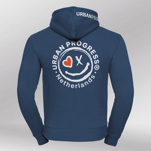 Signature Hoodie Heren indigo blauw back
