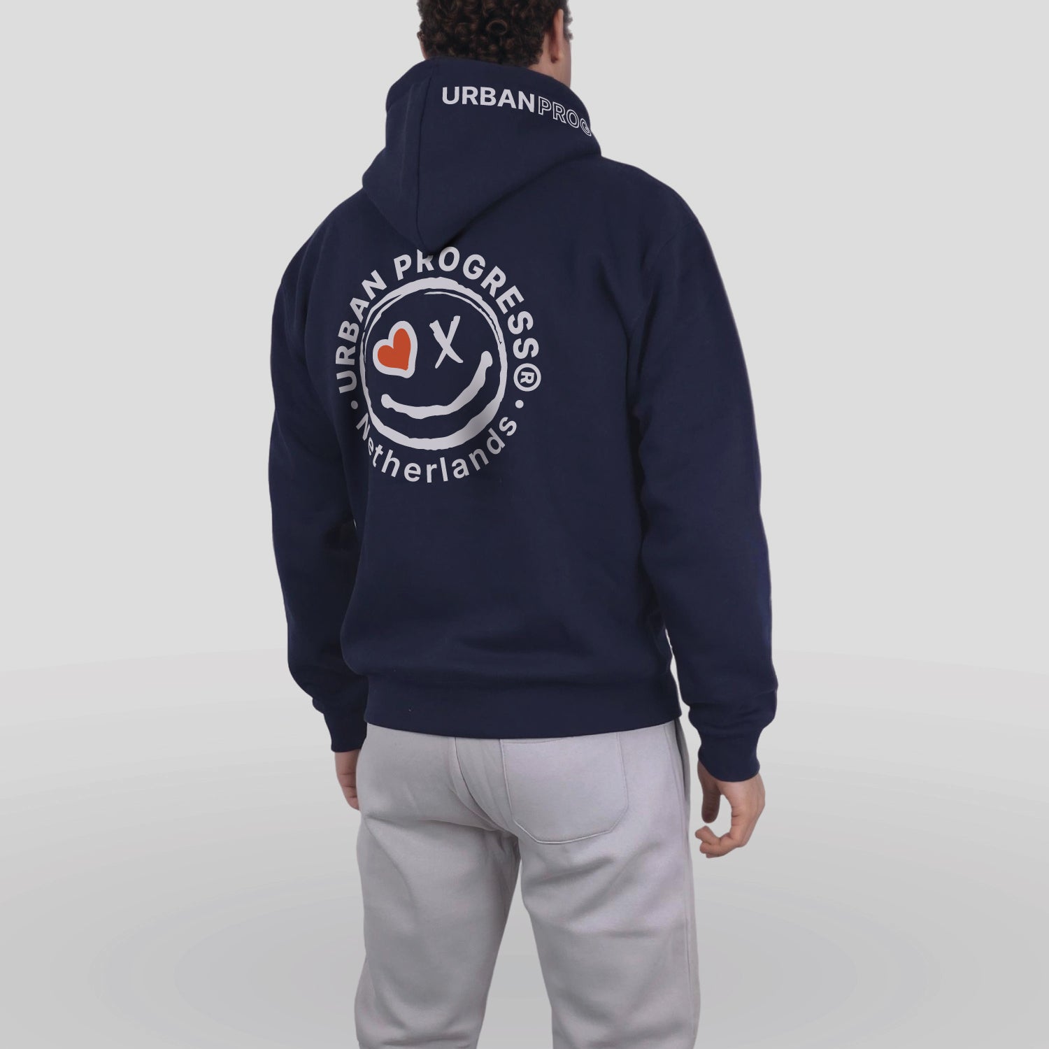 Signature Hoodie Heren model navy back