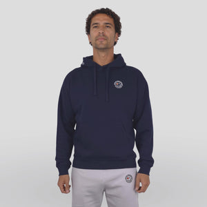 Signature Hoodie Heren model navy front