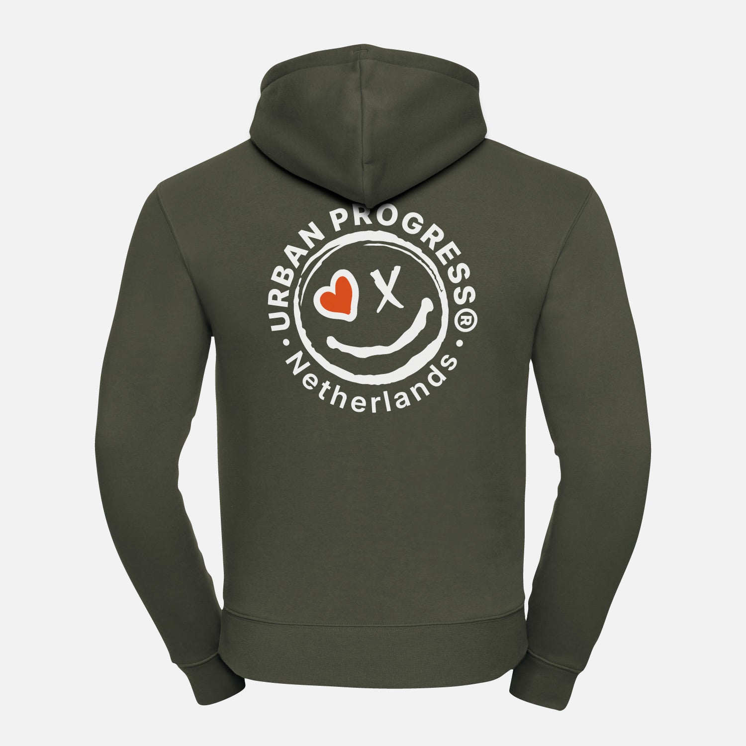 Signature Hoodie Heren olijf groen back