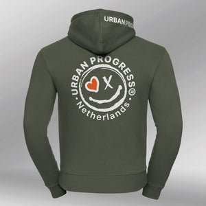 Signature Hoodie Heren olijf groen back