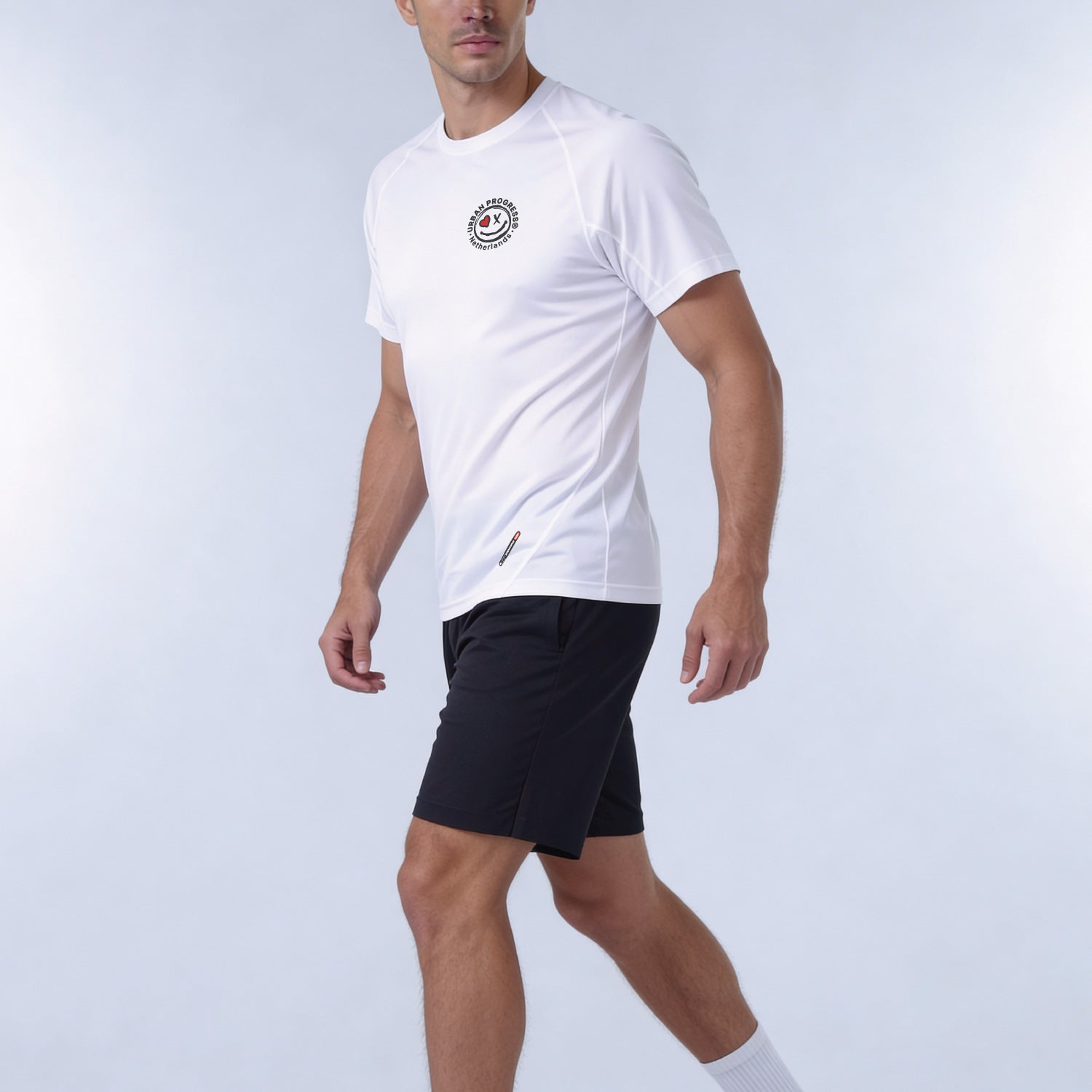 Signature Panelled T-shirt model wit side lopend