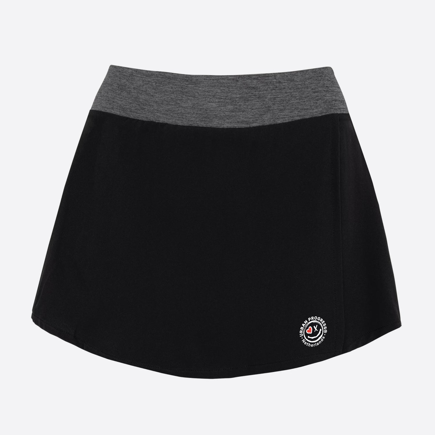 Slub-Flow-Tennis-Padel-rokje-zwart-grijs-front