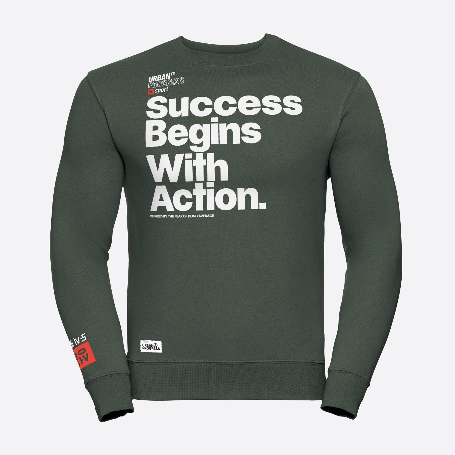 Sweatshirt-Not-Being-Average-olijf-groen-front