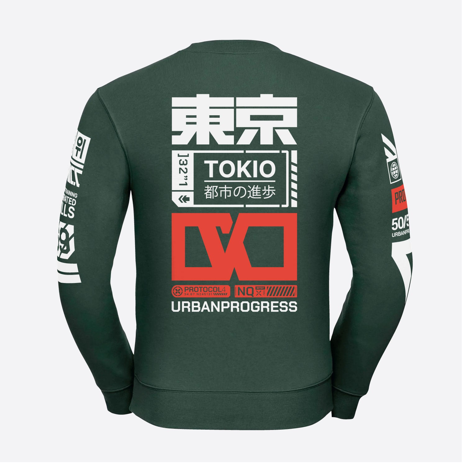 Sweatshirt-Protocol-bottle-green-back