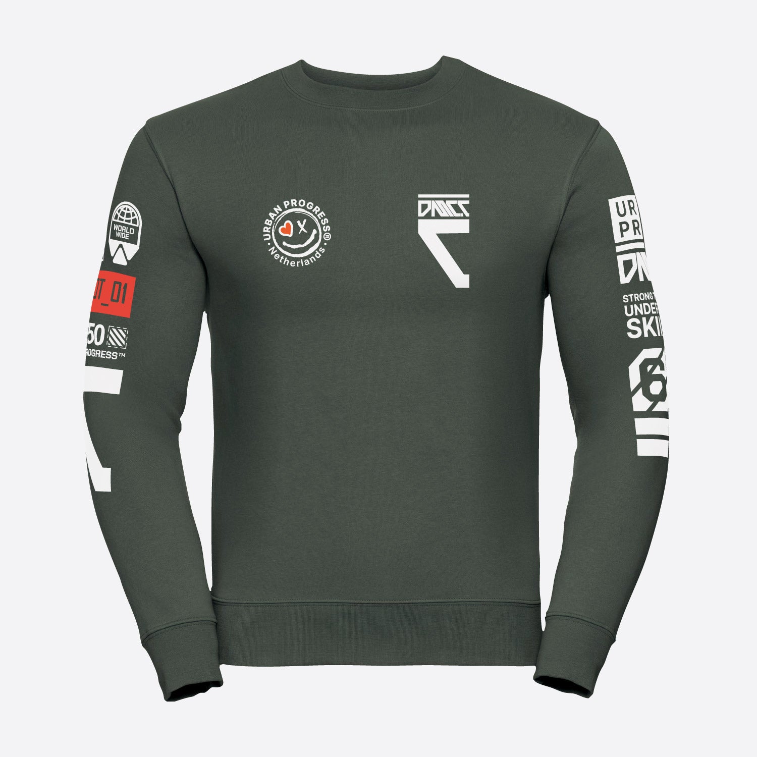 Sweatshirt-Protocol-olijf-groen-front