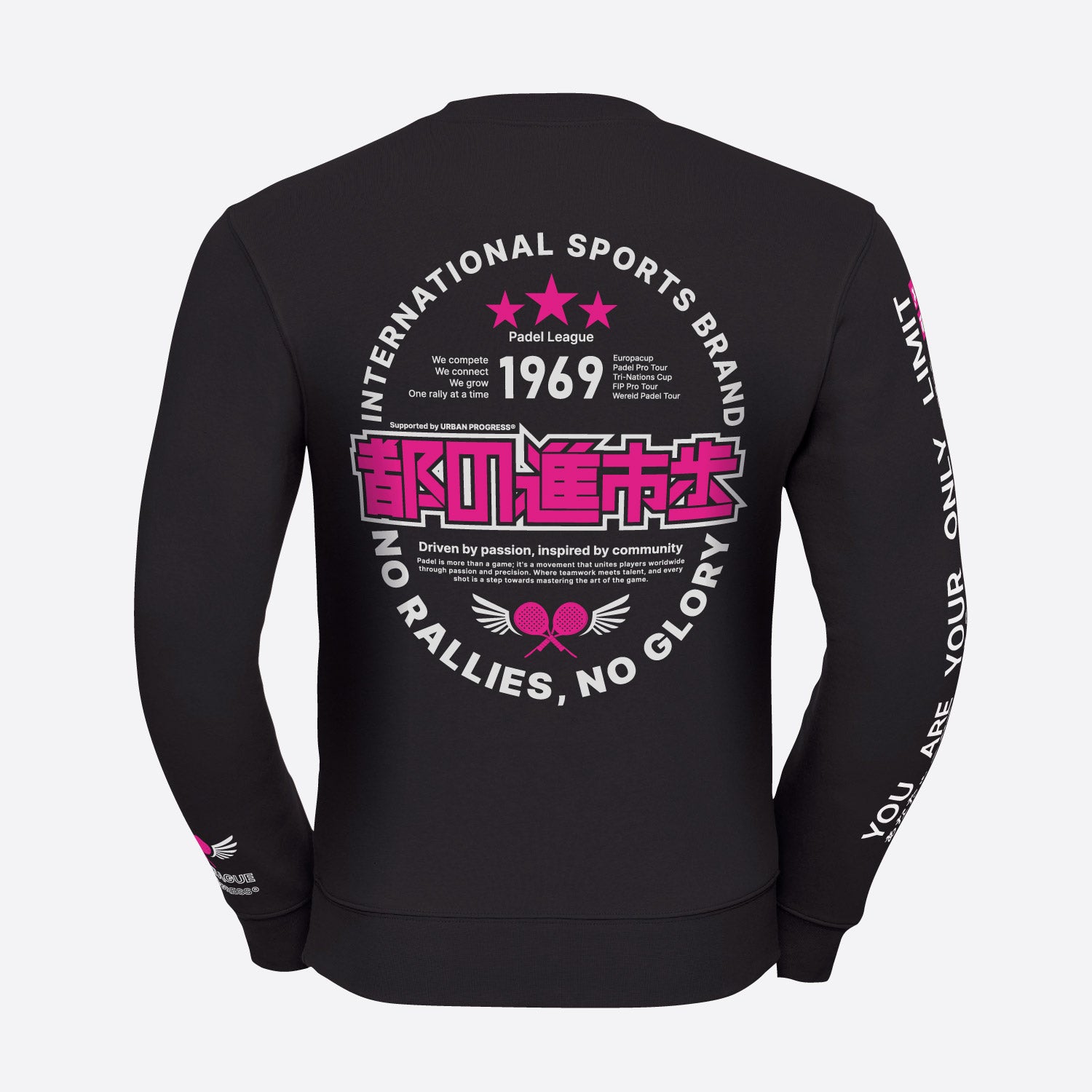 Sweatshirt-The-Challenger-zwart-back