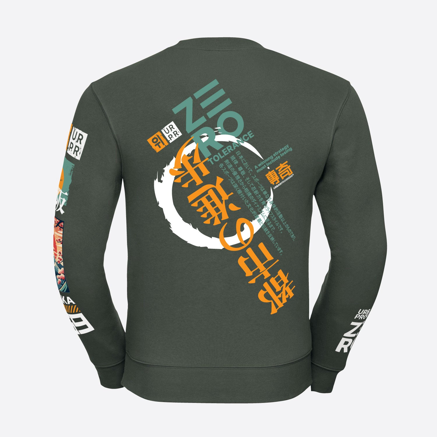 Sweatshirt-Zero-Tolerance-olijf-groen-back