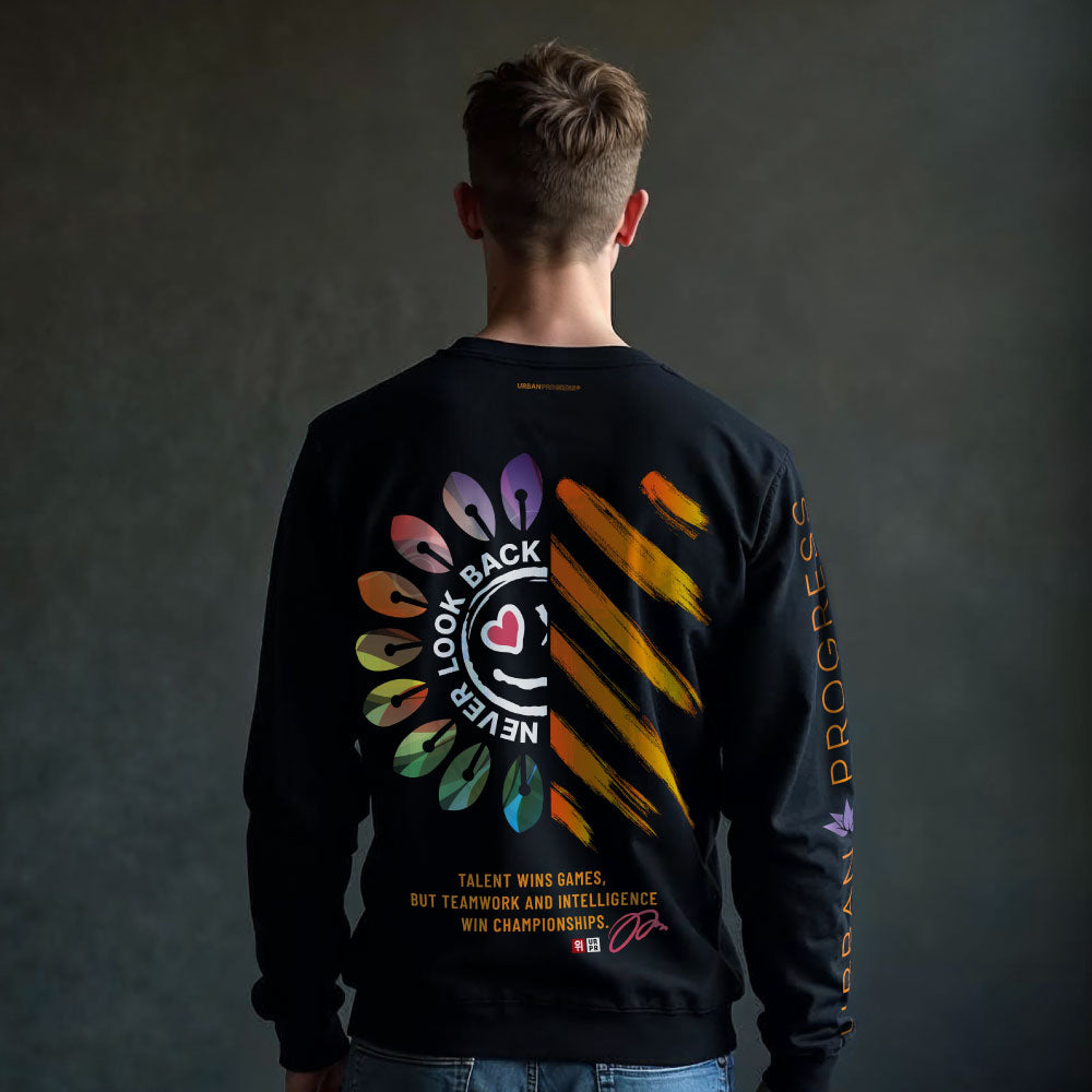 Sweatshirt Victory Vibes black back model