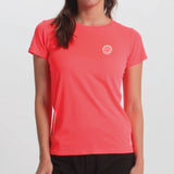 T-Shirt Nova Dames fluor coral front close model