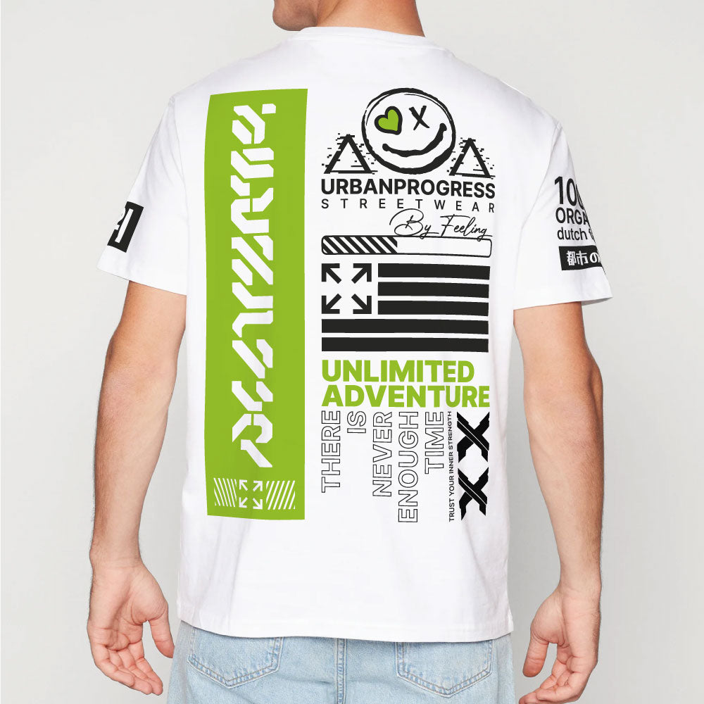 T-shirt Adventure white back model