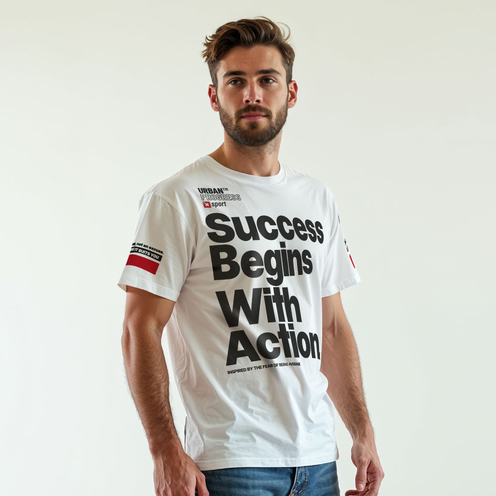 T-shirt Not being average white front model