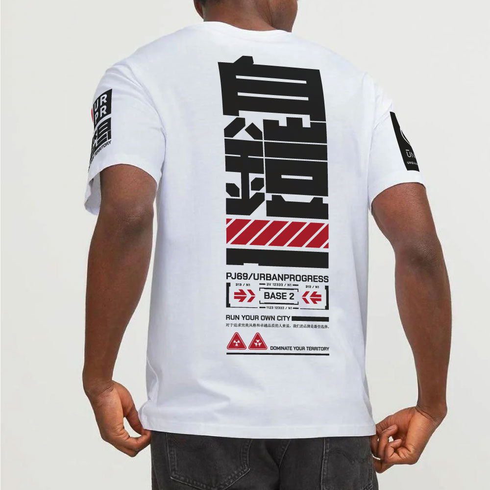 T-shirt United white back model