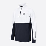 Univi-Kwart-rits-sweatshirt-blauw-wit-front