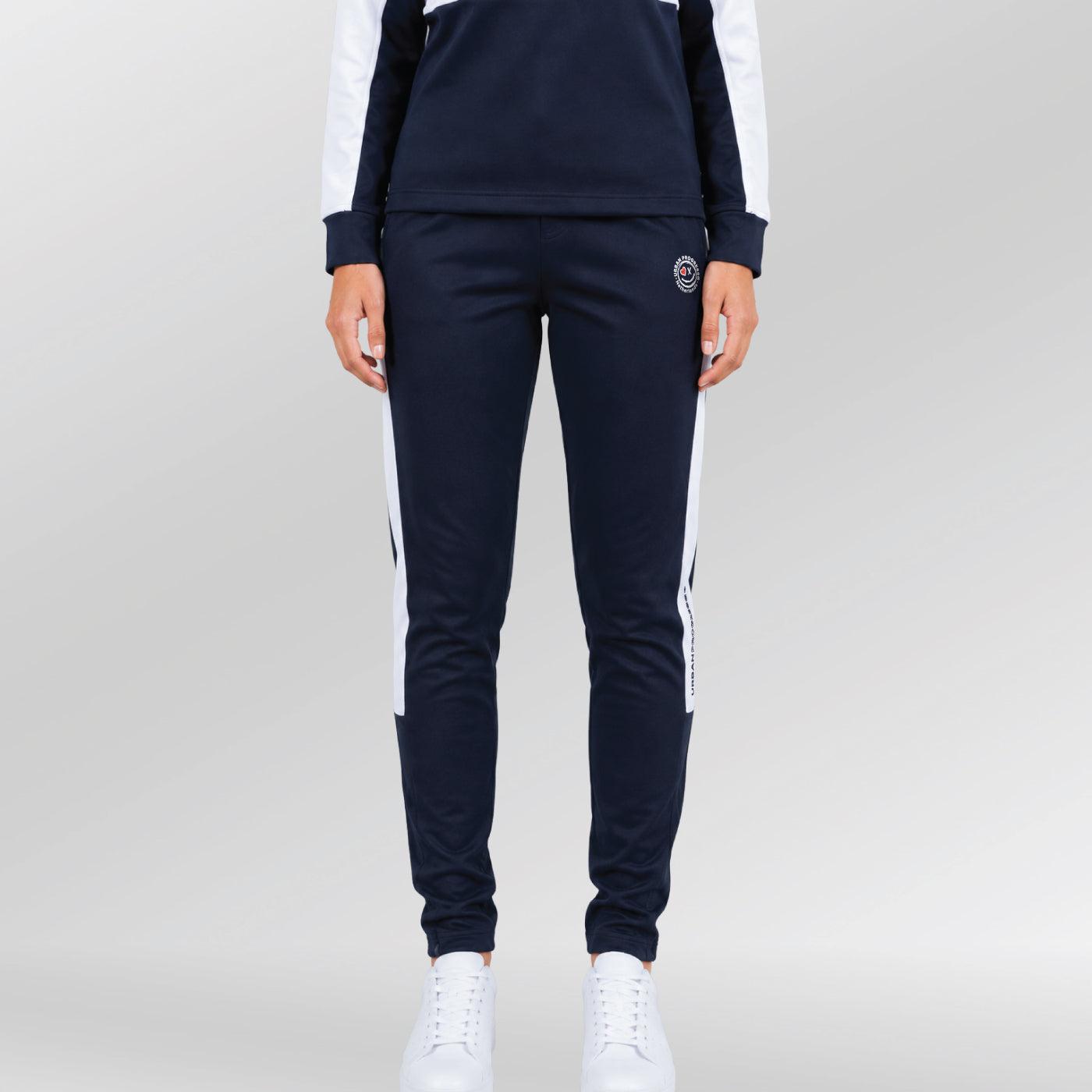 Univi-Trainingsbroek-Dames-model-blauw-wit-front
