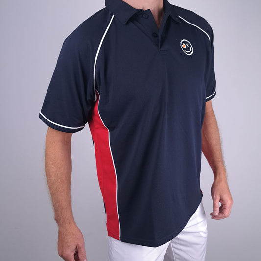 Univi Panel Stroke Tennis Polo Navy-Rood Heren