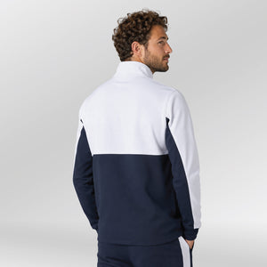 Univi Kwart rits sweatshirt model navy-white back
