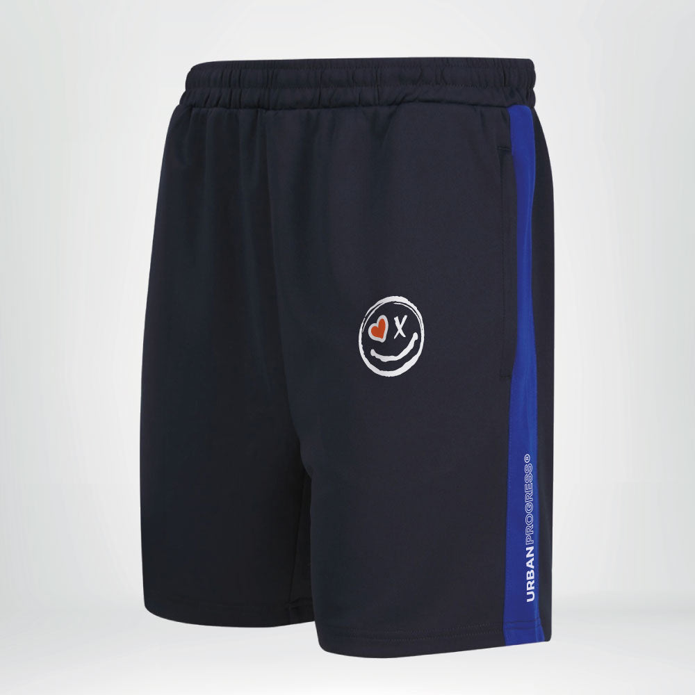 Univi Sport Short met rits navy-royal Heren front-side