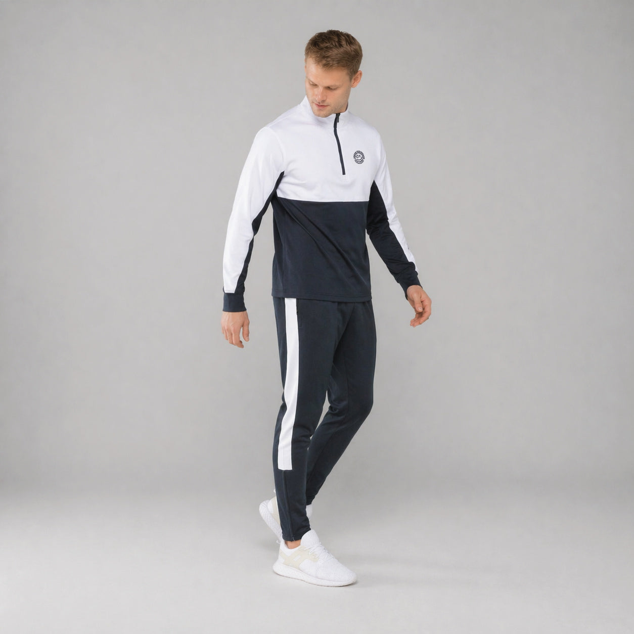 Univi Trainingsbroek model blauw-wit front side full