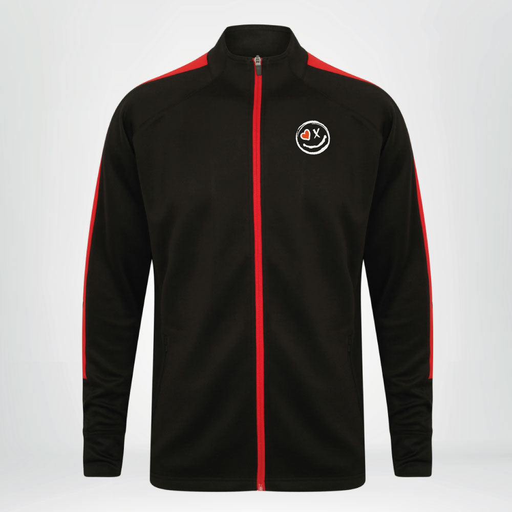 Univi Trainingsjack zwart-rood front heren