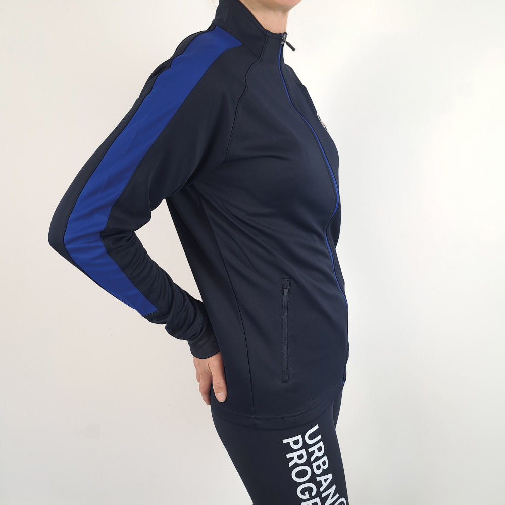 Univi Trainingsjas navy-royal blue side right model vrouw