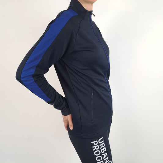 Univi Trainingsjas navy-royal blue side right model vrouw