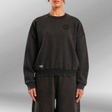 Urban Ease Vintage Sweater zwart front model