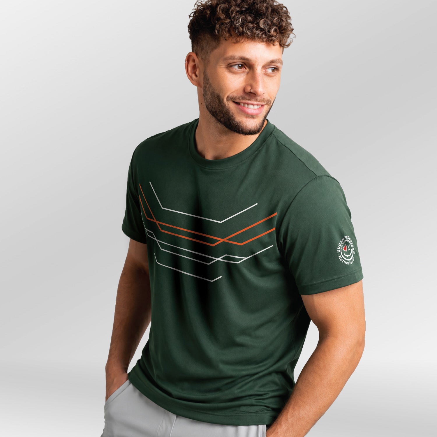 Vector-Flow-Tee-model-bottle-green-front-close-side