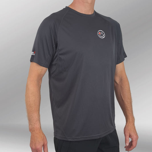 Velocity Vibe Panelled Tee Charcoal front